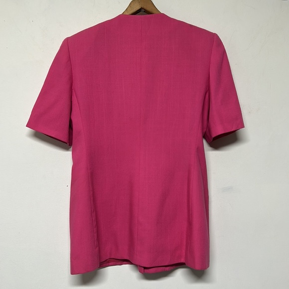 Vintage Oleg Cassini Barbie Pink Long Blazer 60s Mod Chic - Picture 6 of 11